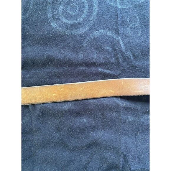 Vintage 60’s/70’s Leather Belt With Double Solid Brass Buckle. Daisy Cutout. OS. - Picture 10 of 15